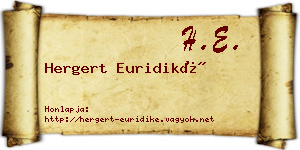 Hergert Euridiké névjegykártya
